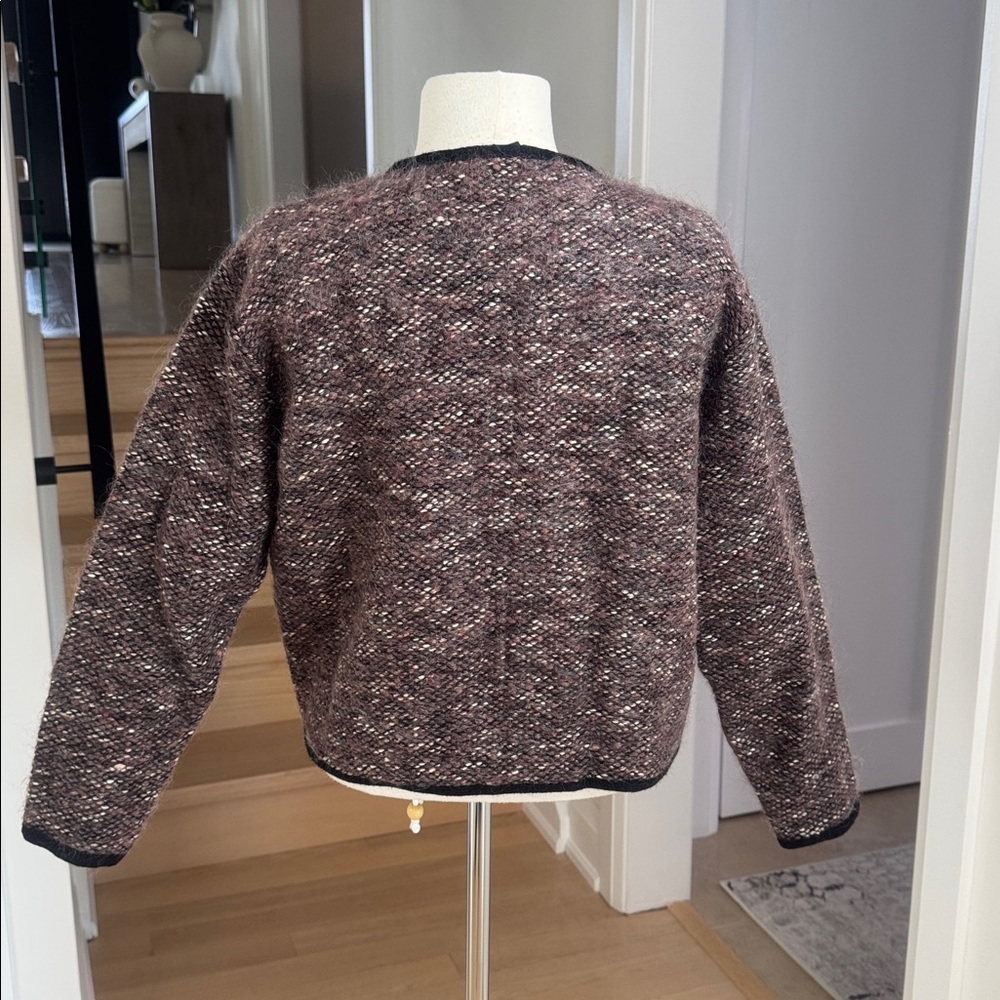 Collection Ninety-Three Toronto Black and Brown Knit Sweater Jacket S/M - Picture 3 of 7